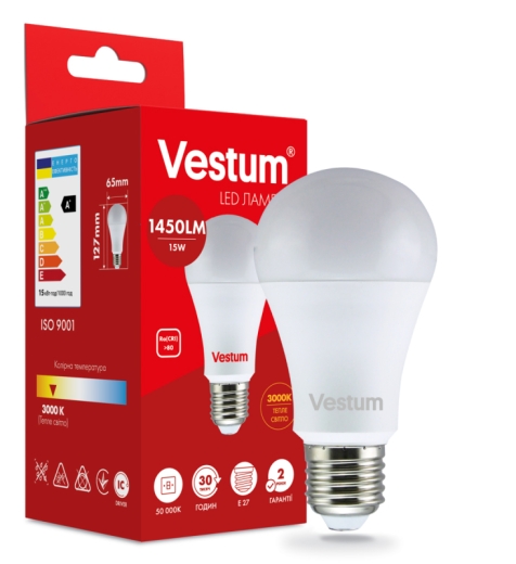 Лампа LED Vestum 15Вт 3000K E27 - 2