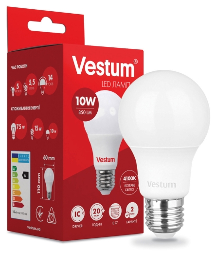 Лампа LED Vestum 10Вт 4100K E27 - 2