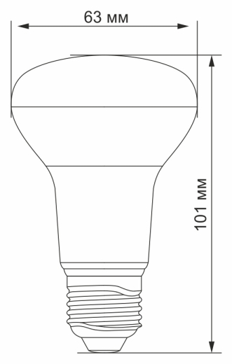 Світлодіодна лампа Videx R63e E27 9Вт 4100K (VL-R63e-09274) - 3