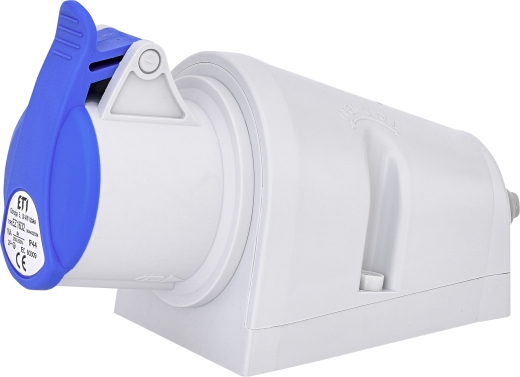 Настінний силовий роз'єм ETI 004482034 EZ-1632 IP44 (16A 230V 2P+PE) - 1