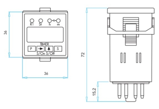 Реле часу EMAS RZ1D1S-5 цифровий багатофункціональний 0.1с-99.59ч 220 AC - 9