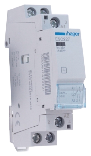 Контактор 25A ESC227 (1НО+1НЗ, 230В) 1м Hager - 1