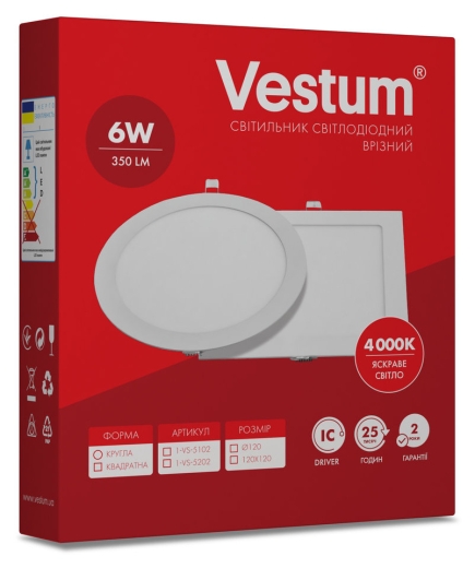 Круглий вбудований світильник Vestum 1-VS-5102 6Вт 4000K - 2
