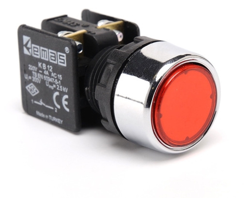 Натискна кнопка EMAS KB12DK (1НЗ) червона - 1