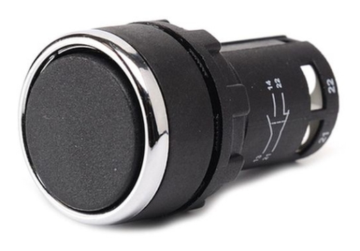Кнопка моноблочна EMAS MB100DH (1НО) чорна - 1