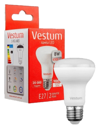 Лампа LED Vestum R63 8Вт 4100K E27 - 2