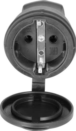 Каучукова переносна розетка E.Next e.socket.rubber.029.16 16А із заземленням та захисною кришкою (s9100024) - 2