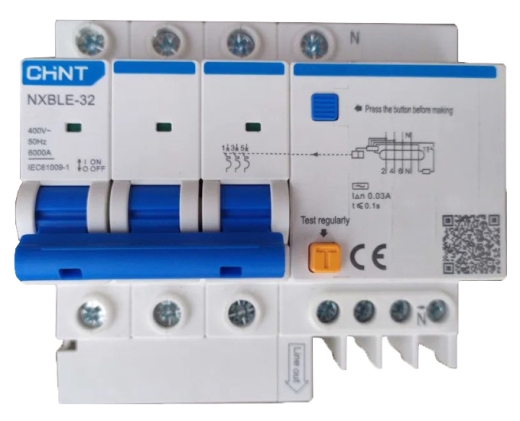 Диференційний вимикач Chint NXBLE-32 3P+N C25 30мА AC 6кА (819514) - 1