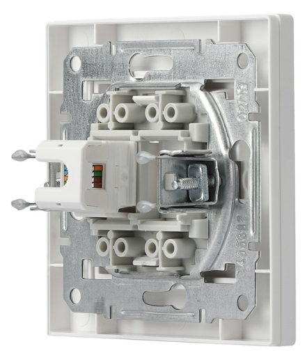 Розетка компьютерная одинарная RJ45 кат.5е UTP белая Asfora, EPH4300121 - 4