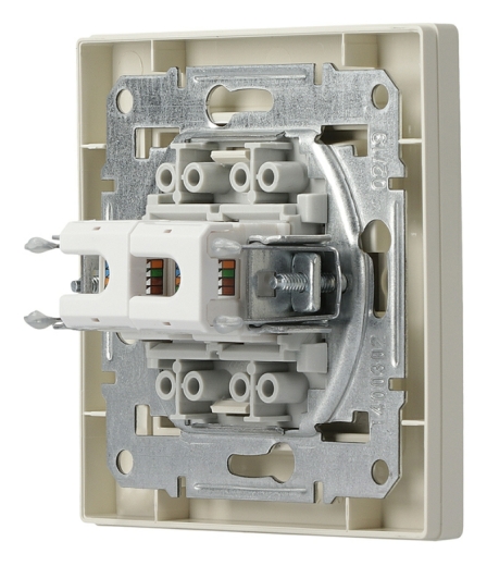 Розетка комп'ютерна RJ45 кат.5е UTP подвійна кремова Asfora, EPH4400123 - 4