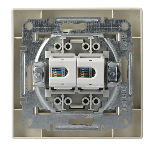 Розетка комп'ютерна RJ45 кат.5е UTP подвійна кремова Asfora, EPH4400123 - 5