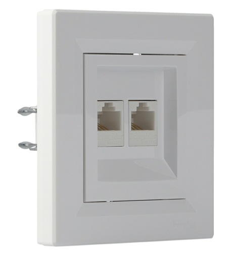 Розетка компьютерная RJ45 кат.5е UTP двойная белая Asfora, EPH4400121 - 2