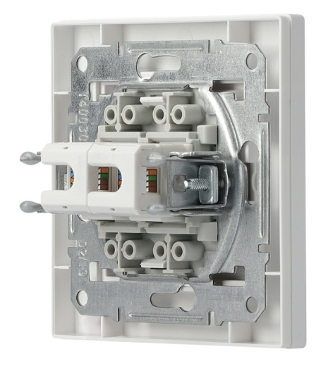 Розетка компьютерная RJ45 кат.5е UTP двойная белая Asfora, EPH4400121 - 4
