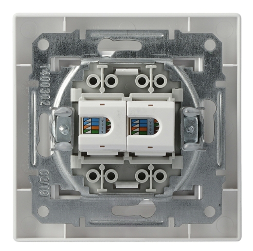 Розетка компьютерная RJ45 кат.5е UTP двойная белая Asfora, EPH4400121 - 5