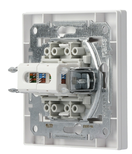 Розетка комп'ютерна RJ45 кат.6 UTP подвійна біла Asfora, EPH4800121 - 4