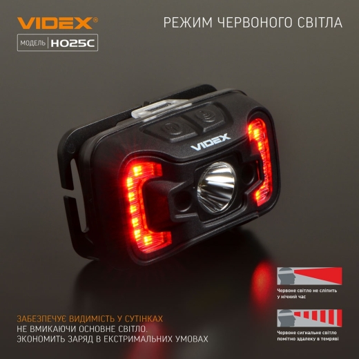 Світлодіодний налобний ліхтарик Videx 310Лм 5000K (VLF-H025C) - 9