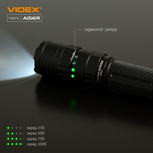Светодиодный портативный фонарик Videx 1700Лм 6500K (VLF-A156R) - 9
