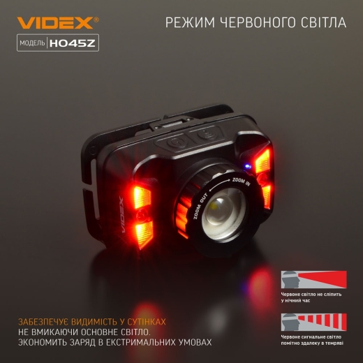 Світлодіодний налобний ліхтарик Videx 270Лм 5000K (VLF-H045Z) - 8