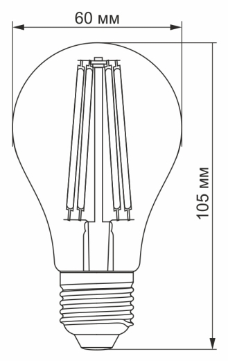 Світлодіодна філаментна лампа Videx Filament A60F E27 10Вт 4100K (VL-A60F-10274) - 2