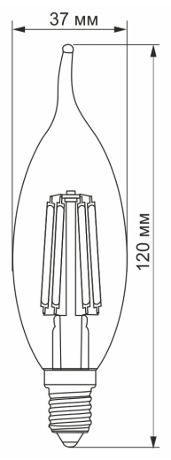 Світлодіодна філаментна лампа Videx Filament C37FtA E14 6Вт 2200K (VL-C37FtA-06142) бронза - 2