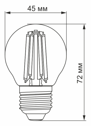Світлодіодна філаментна лампа Videx Filament G45F E27 6Вт 3000K (VL-G45F-06273) - 3