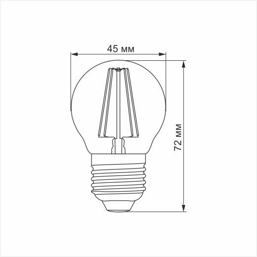 Світлодіодна філаментна лампа Videx Filament G45FA E27 4Вт 2200K (VL-G45FA-04272) бронза - 3