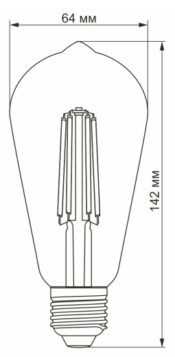 Диммована філаментна лампа Videx Filament ST64FAD E27 6Вт 2200K (VL-ST64FAD-06272) бронза - 3