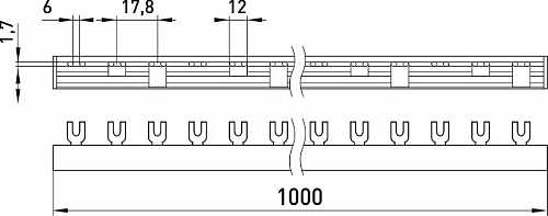 З'єднувальна шина E.Next e.bc.u.stand.3.100 вилочна 3р 100А (s180007) - 2