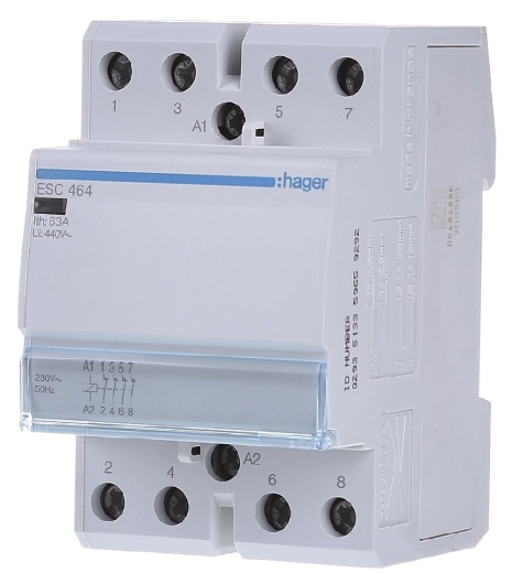 Контактор 63A ESC464 (4НЗ, 230В) 3м Hager - 2