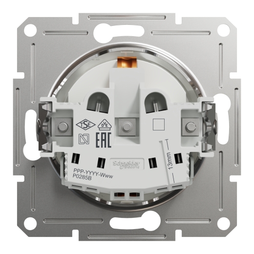 Розетка з заземленням та шторками Schneider Electric Asfora без рамки біла (EPH2970221) - 3