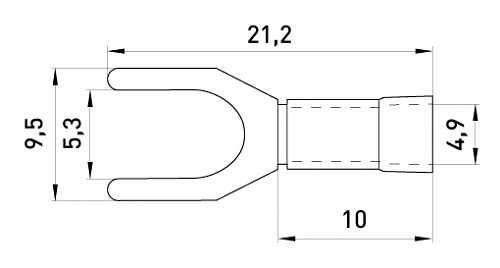 Вилковий наконечник E.Next e.terminal.stand.sv.2.5.blue 1.5-2.5 кв.мм синій (s2036025) - 2