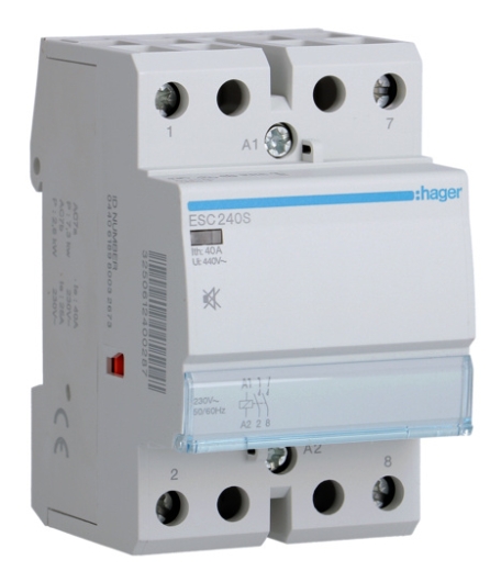 Модульний контактор ESC240S (40A, 2НО, 230В) Hager - 1