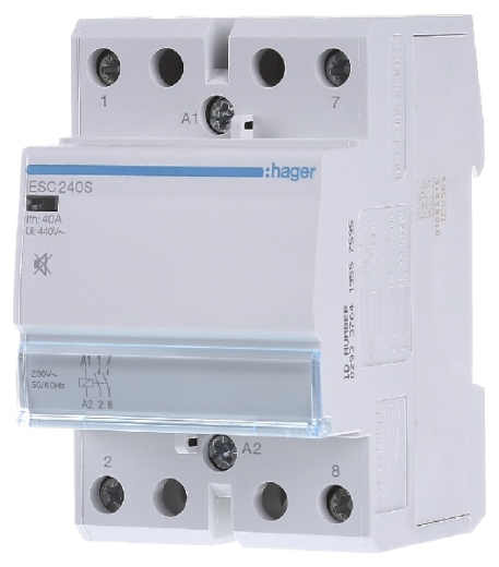 Модульний контактор ESC240S (40A, 2НО, 230В) Hager - 2