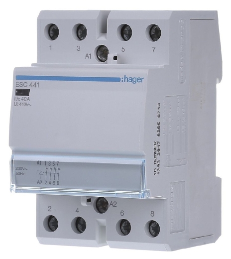 Контактор 40A ESC441 (4НЗ, 230В) 3м Hager - 1