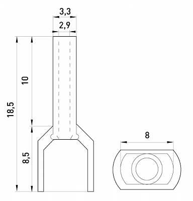 Ізольований наконечник E.Next e.terminal.stand.te.2.2.5.red 2x2,5 кв.мм червоний (s4037007) - 2