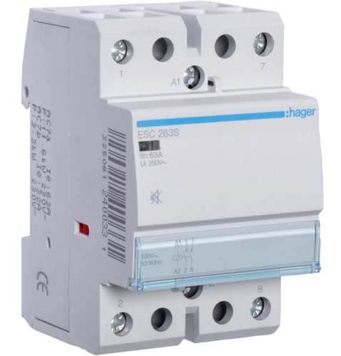 Контактор 63A ESC263s безшумний (2НО, 230В) 3м Hager - 1