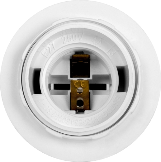 Пластиковий патрон E.Next e.lamp socket with nut.E27.pl.white Е27 з гайкою білий (s9100016) - 2
