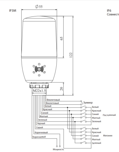 Мультифункціональна світлова колона EMAS IF05M220XM05 220В AC - 2