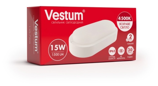 Овальный светильник Vestum 1-VS-7203 15Вт 4500K 220В - 3