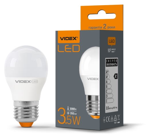 Світлодіодна лампа Videx G45e E27 3,5Вт 3000K (VL-G45e-35273) - 2