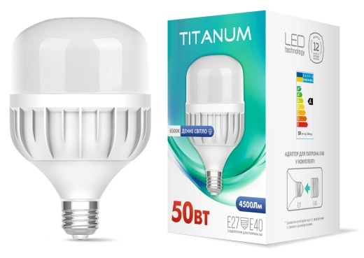 Світлодіодна лампа Titanum A138 E27 50Вт 6500К (TL-HA138-50276) - 3