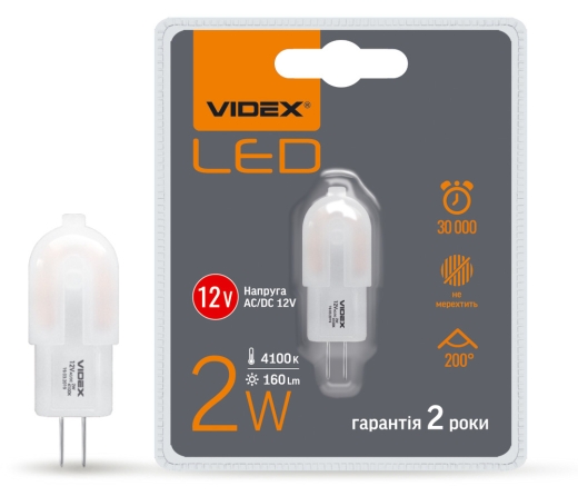 Светодиодная лампа Videx G4C G4 2Вт 12В 4100K (VL-G4C-02124) - 2