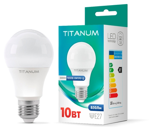 Светодиодная лампа Titanum A60 E27 10Вт 3000K (TLA6010273) - 2