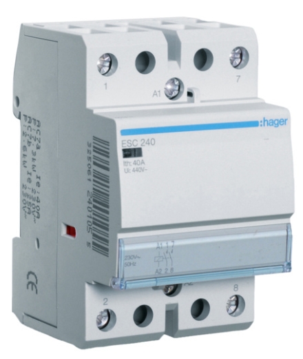 Контактор 40A ESC240 (2НО, 230В) 3м Hager - 1