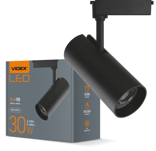 Трековий LED світильник Videx 30Вт 4100K (VL-TR04-304B) чорний - 5