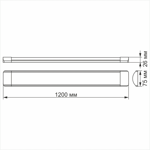 Лінійний LED світильник Titanum 36Вт 6500K 1,2м (TL-BN-36126) - 2
