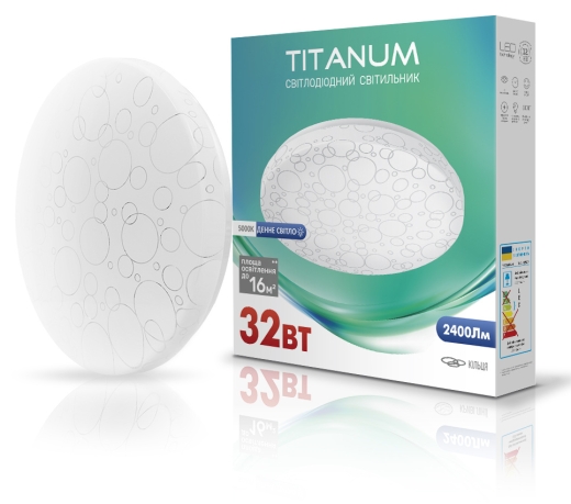 Світлодіодний вологозахищений світильник Titanum 32Вт 5000K (TLCL-325C) кільця - 3