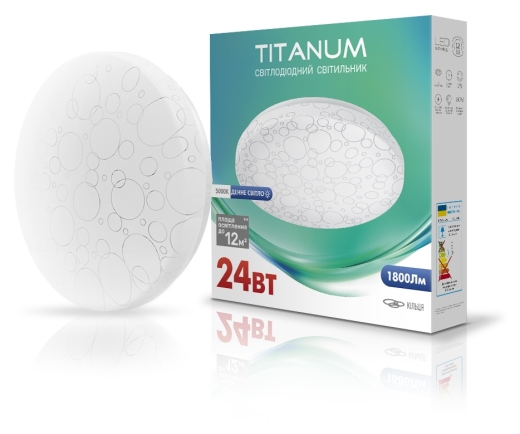 Светодиодный влагозащищенный светильник Titanum 24Вт 5000K (TLCL-245C) кольца - 2