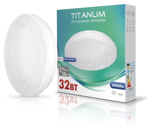 Світлодіодний вологозахищений світильник Titanum 32Вт 5000K (TLCL-325OR) орбіта - 2