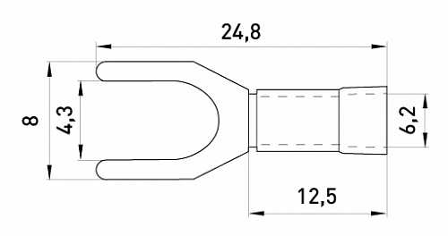 Вилочный наконечник E.Next e.terminal.stand.sv.3,5.4.black 2.5-4 кв.мм черный (s2036031) - 2